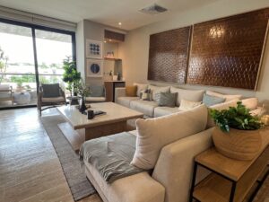 Sala en departamento de lujo en venta en Vela Towers Cancún