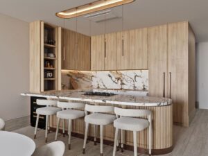 Amplia y elegante cocina en condominio premium en venta en St Regis Cancún